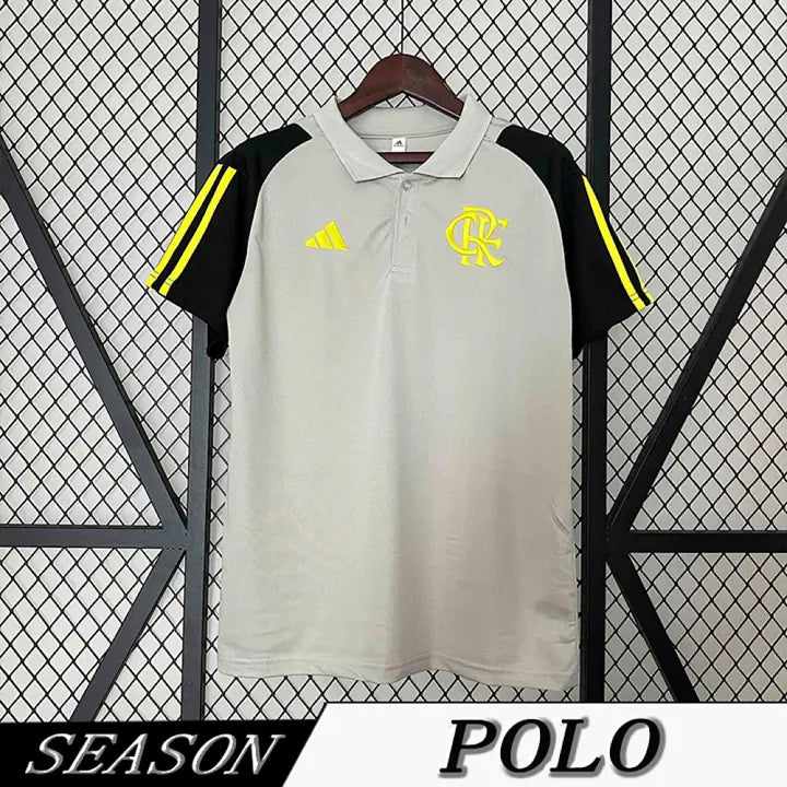 Camisa Polo Flamengo Cinza Treino