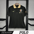 Camisa Polo Barcelona Preta Gola Dourada