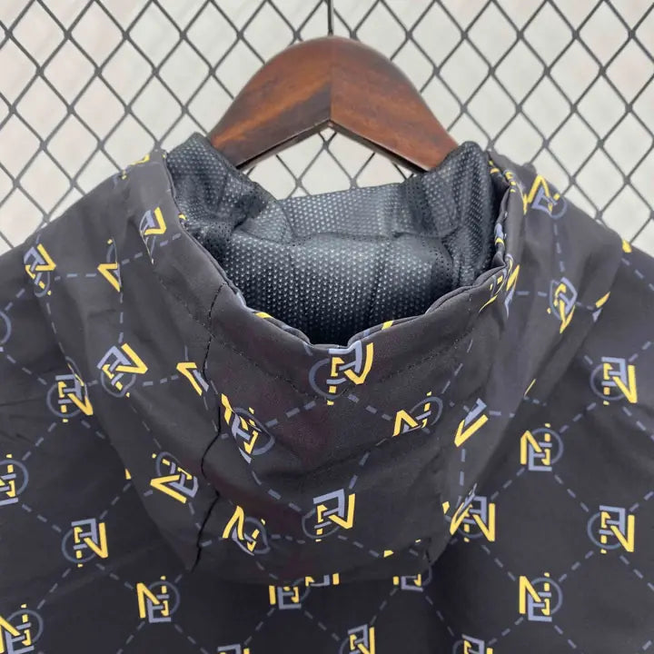 Corta-vento Real Madrid Preto Estampado
