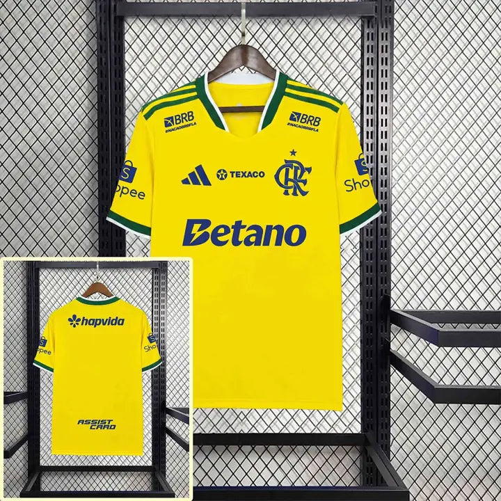 Camisa Flamengo Amarela 26/27 Torcedor com Patrocínios