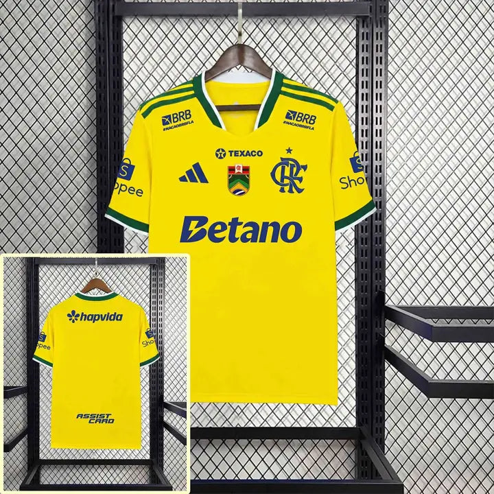Camisa Flamengo Amarela 26/27 Torcedor com Patrocínios e Patch