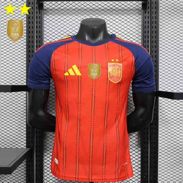 Camisa Espanha I 2 Estrelas 2026 Jogador com Patch de Campeão