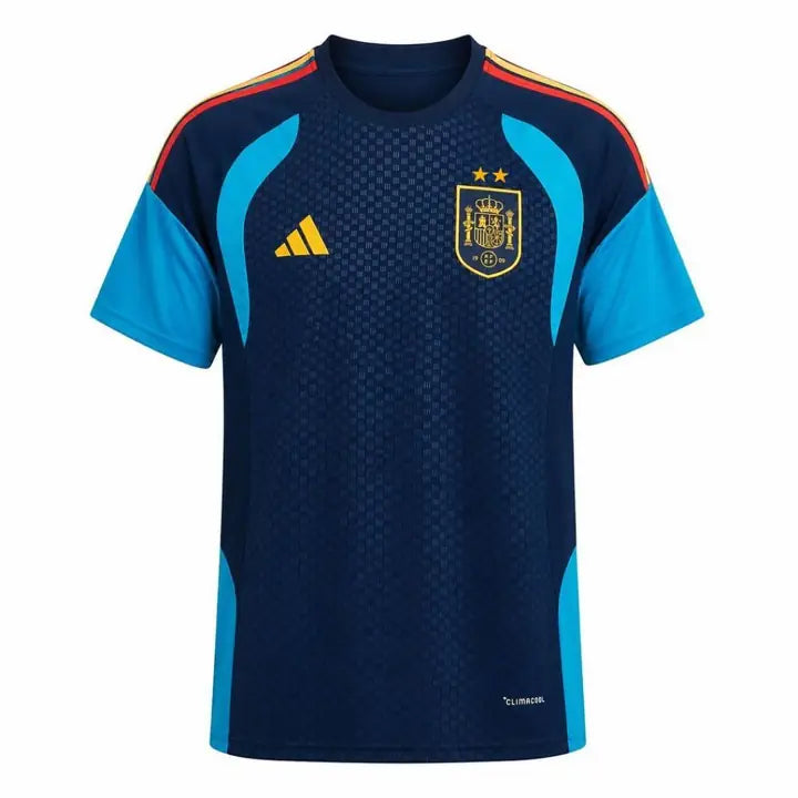 Camisa Espanha Pré-jogo Azul-marinho 2 Estrelas 2026 Torcedor