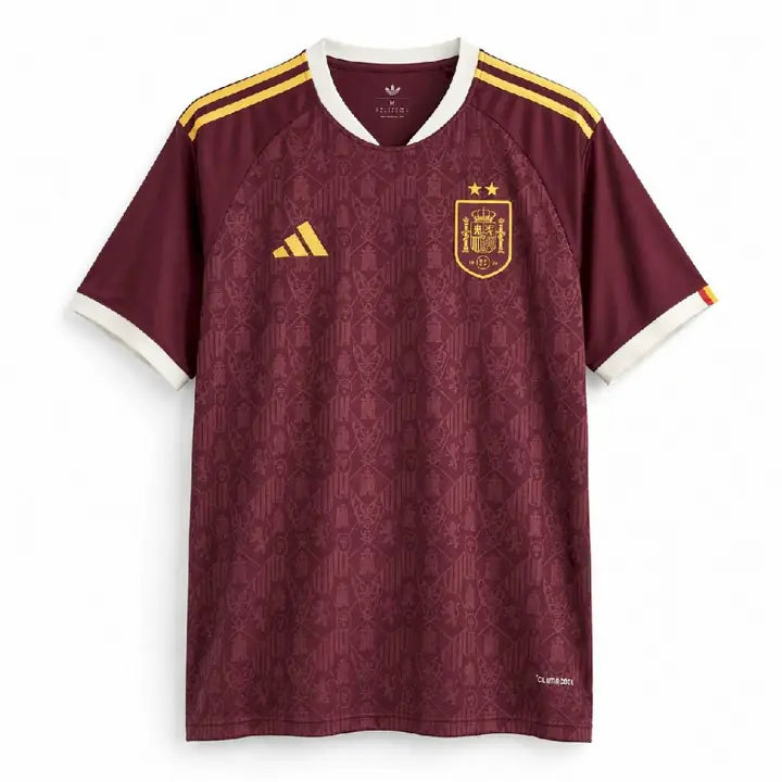 Camisa Espanha Vinho 2 Estrelas 2026 Torcedor