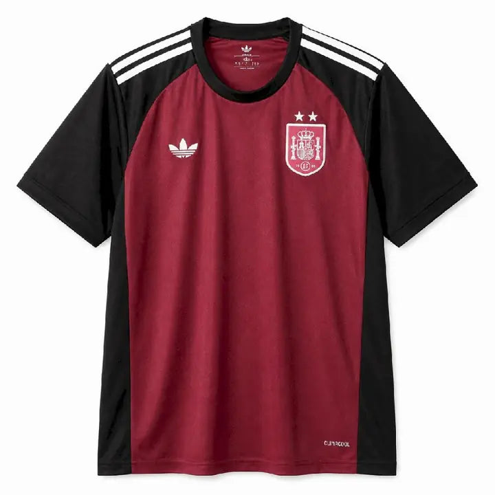 Camisa Espanha Goleiro Vinho e Preta 2 Estrelas 2026 Torcedor